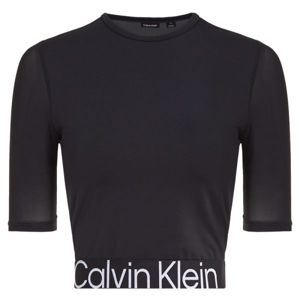 Tenisa T-krekls sievietēm Calvin Klein WO - SS T-shirt (cropped) - black beauty