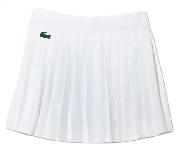 Naiste tenniseseelik Lacoste SPORT Built-In Short Pleated Tennis Skirt - white/green