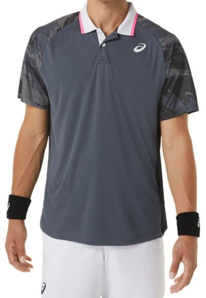 Pánské tenisové polo tričko Asics Court Graphic Polo-Shirt - carrier grey