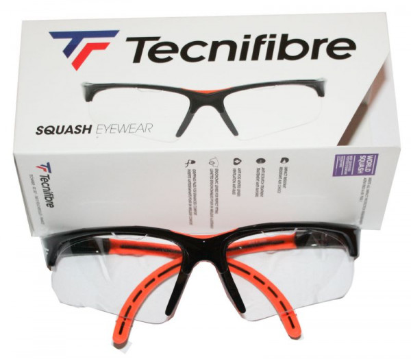 Lunettes de squash Tecnifibre Protection Glasses - black/orange