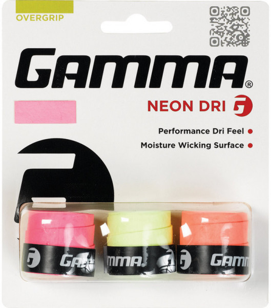Owijki tenisowe Gamma Neon Dri pink/yellow/orange 3P