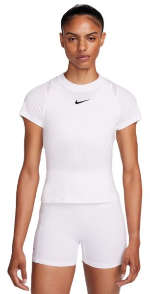 Damen T-Shirt Nike Court Dri-Fit Advantage Top - white/white/white/black