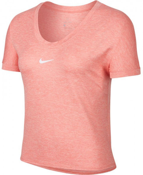 Damski T-shirt Nike Court Dry Elevated Essential Top - sunblush/white