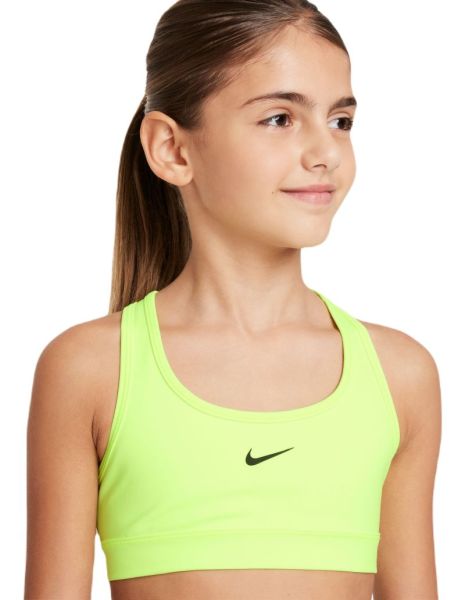 Dievčenské podprsenky Nike Girls Swoosh Sports Bra - volt/black