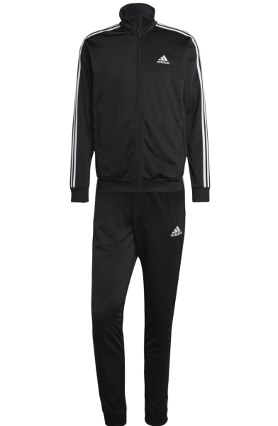 Pánske súpravy Adidas Basic 3-Stripes Tricot Track Suit - black