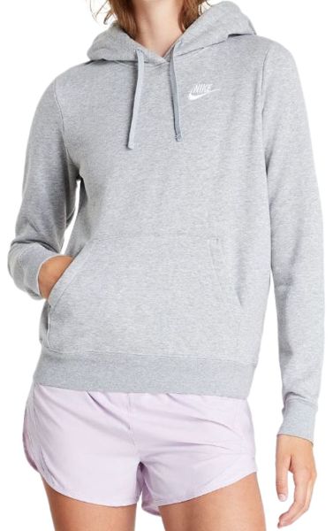 Damen Tennissweatshirt Nike Sportswear Club Fleece Pullover Hoodie - dark grey heather/white