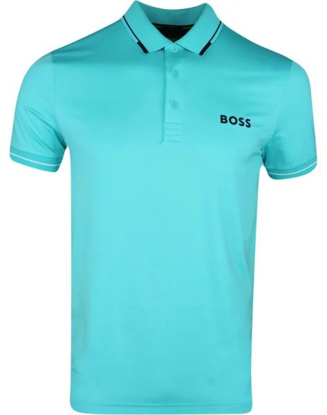 Męskie polo tenisowe BOSS Paul Pro Slim Fit Polo Shirt - open green
