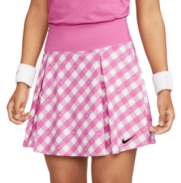 Damska spódniczka tenisowa Nike Court Dri-Fit Advantage Print Club Skirt - cosmic fuchsia/black
