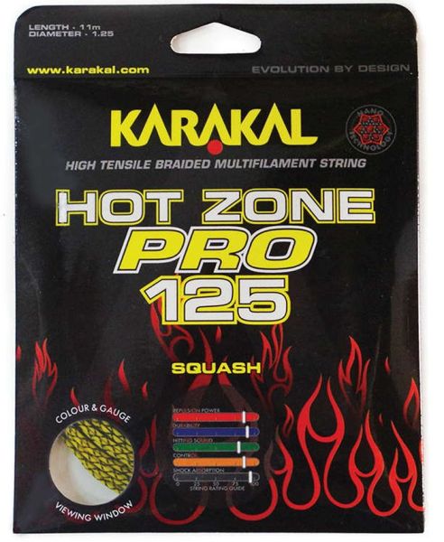 Skvoša stīgas Karakal Hot Zone Pro 125 (11 m) - yellow/black
