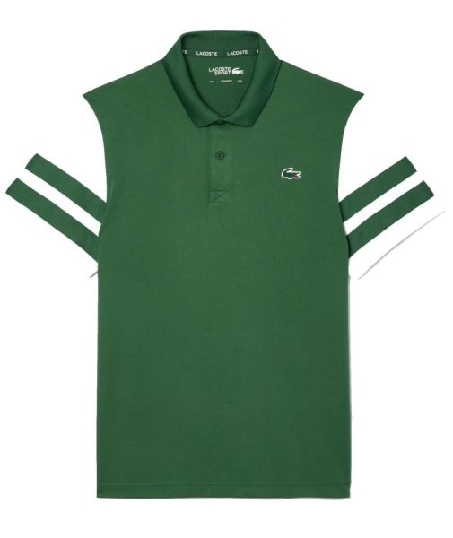Męskie polo tenisowe Lacoste Ultra-Dry Colourblock Tennis Polo Shirt - green/white