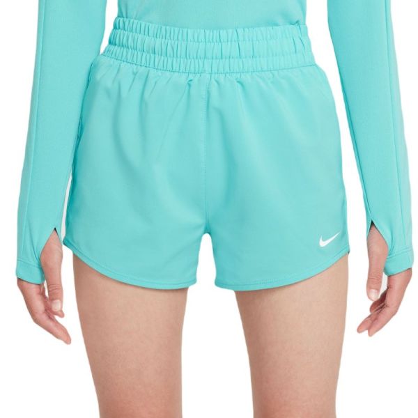 Djevojke kratke hlače Nike Kids Dri-Fit One High-Waisted Woven Training Shorts - Tirkizna