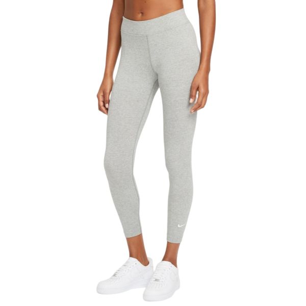 Bokavédő Nike SportsWear Essential Women's 7/8 Mid-Rise Leggings -dark grey heather/white