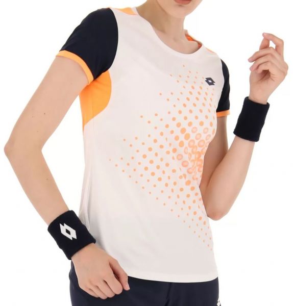 Marškinėliai moterims Lotto Top W IV Tee 1 - bright white/orange
