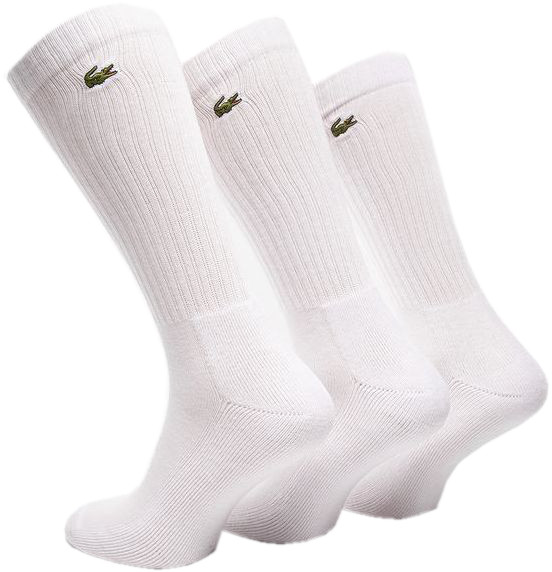Čarape za tenis Lacoste SPORT High-Cut Cotton 3P - white/white/white