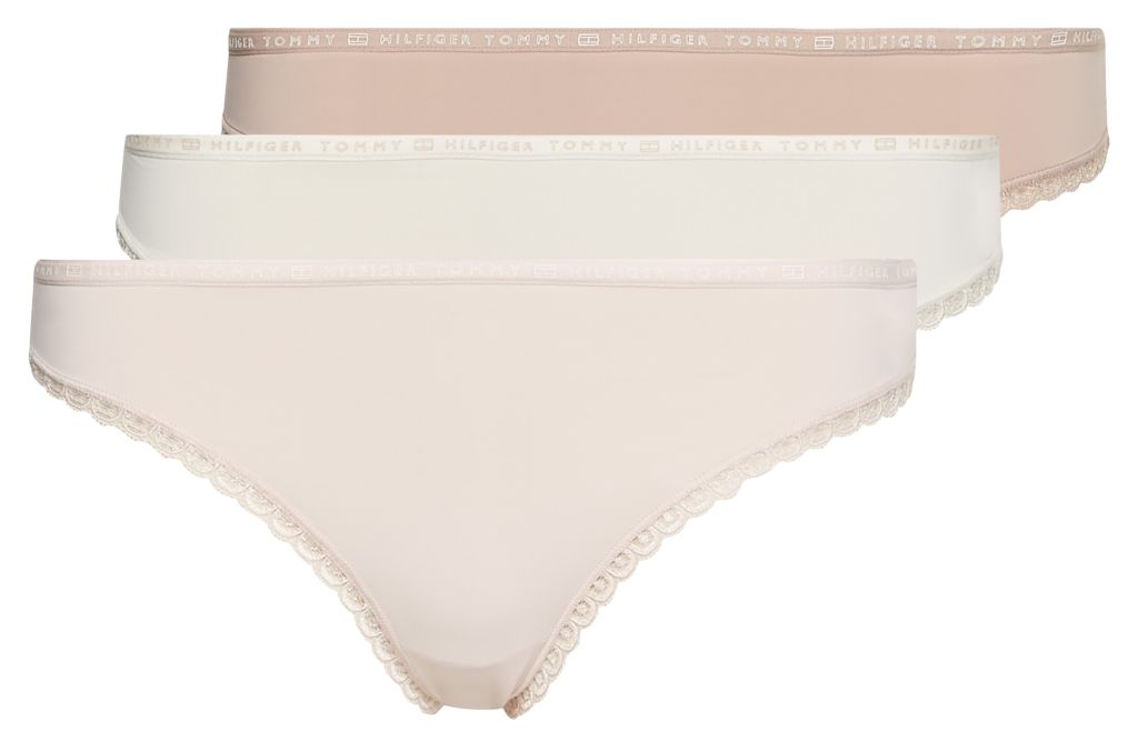 Women's panties Tommy Hilfiger Thong 3P - ivory/balanced beige/pale pink, Tennis Zone