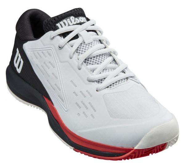 Chaussures de tennis pour hommes Wilson Rush Pro Ace Clay M - white/black/poppy red