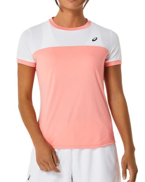 Дамска тениска Asics Court Short Sleeve Top - guava/brilliant white