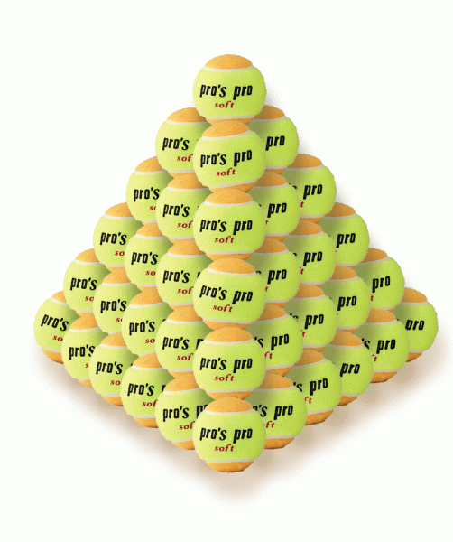 Teniso kamuoliukai pradedantiesiems Pro's Pro Soft Tennis Ball - yellow/orange - (60 vnt.)