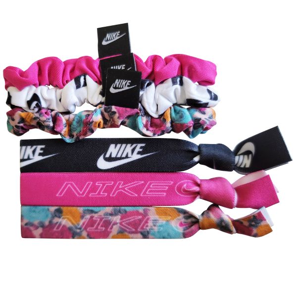 Лента Nike Ponytail Holders 6Pk - active pink/white/rose whisper