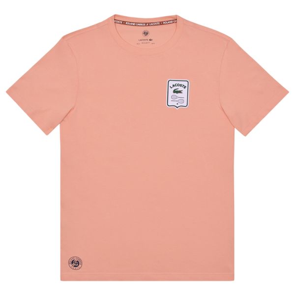 T-shirt pour hommes Lacoste Sport Roland Garros Edition Badge T-shirt - clair orange