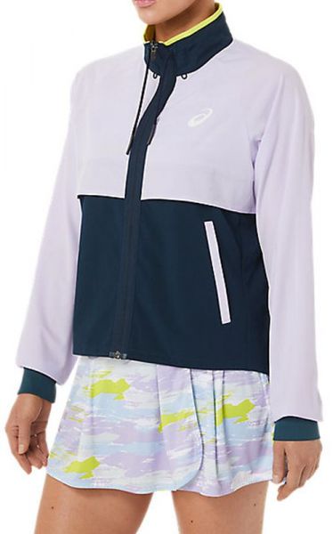 Damen Tennissweatshirt Asics Womens Match Jacket - Blau, Lila