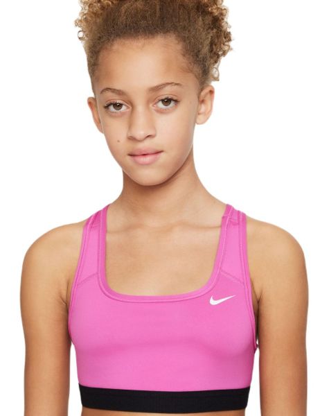 Tüdrukute rinnahoidja Nike Swoosh Bra - playful pink/black//white
