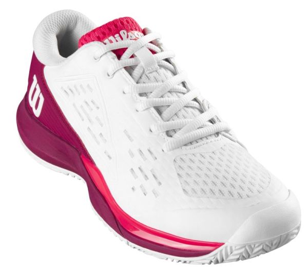 Chaussures de tennis pour juniors Wilson Rush Pro Ace JR - white/beet red/diva pink