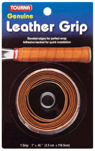 Grip - replacement Tourna Leather Grip brown 1P