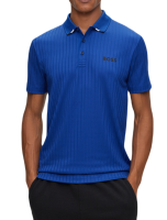 Polo marškinėliai vyrams BOSS x Matteo Drop-needle Polo Shirt With Contrast Logos - bright blue Polo marškinėliai vyrams BOSS x Matteo Drop-needle Polo Shirt With Contrast Logos - bright blue