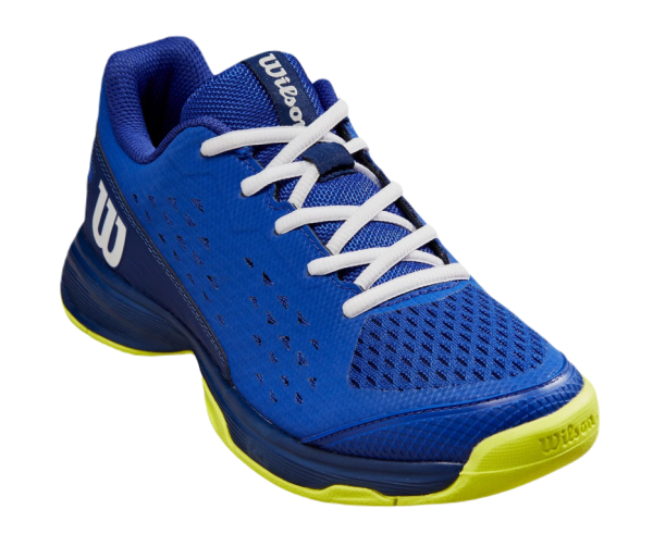 Zapatillas de tenis para niños Wilson Rush Pro JR L - bluing/blue print/safety yellow