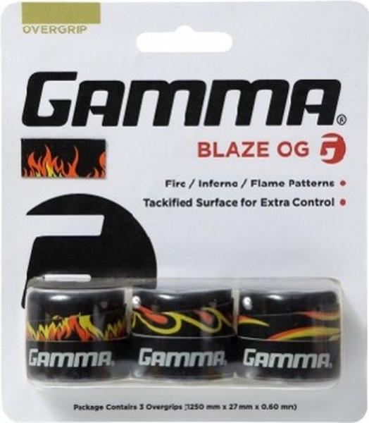 Tenisa overgripu Gamma Blaze black 3P
