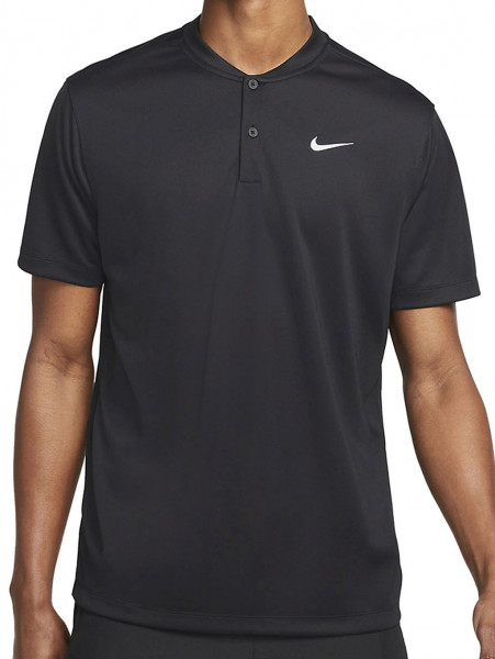 Męskie polo tenisowe Nike Men's Court Dri-Fit Blade Solid Polo - black/white