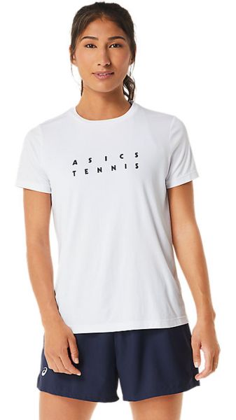 Damen T-Shirt Asics Court Graphic Tee - brilliant white