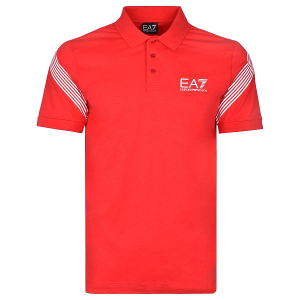 Herren Tennispoloshirt EA7 Man Jersey Polo Shirt - racing red