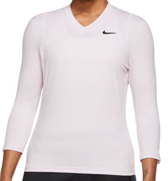 Damski T-shirt (dł. rękaw) Nike Court Victory Dri-Fit Top 3/4 Sleeve W - regal pink/black