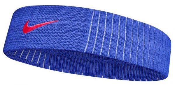 Frottee Stirnband Nike Dri-Fit Reveal Headband - game royal/white/university red