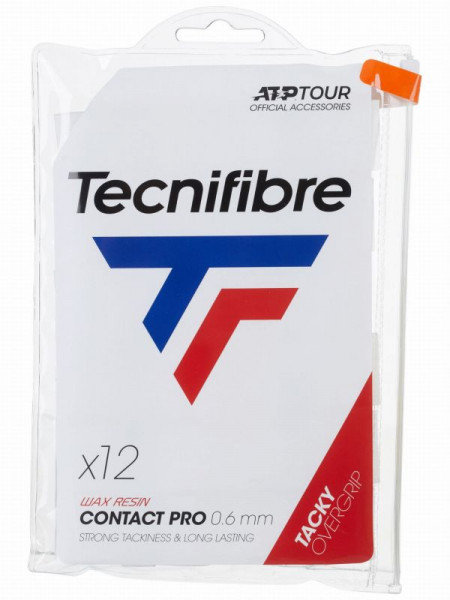 Viršutinės koto apvijos Tecnifibre Pro Contact (12 vnt.) - white