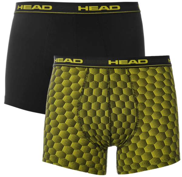 Męskie bokserki sportowe Head Men's Boxer 2P - yellow/black