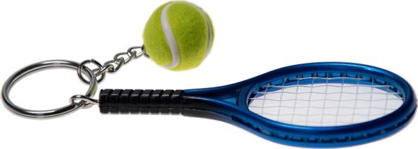 Brelok Mini Tennis Racket Keychain Ring - blue
