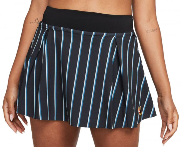 Falda de tenis para mujer Nike Dri-Fit Club Skirt Regular Stripe Tennis Heritage W - black
