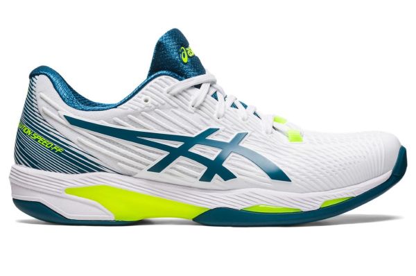 Chaussures de tennis pour hommes Asics Solution Speed FF 2 Indoor - white/restful teal