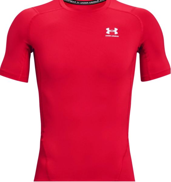 Teniso marškinėliai vyrams Under Armour Men's HeatGear Armour Short Sleeve - red/white