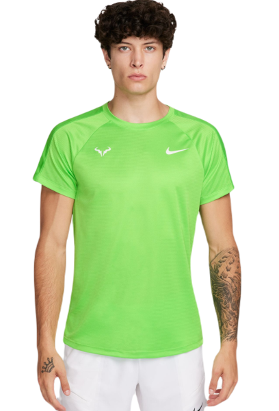Herren Tennis-T-Shirt Nike Rafa Challenger Dri-Fit Tennis Top - action green/light lemon twist/white