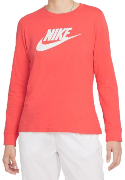 Damski T-shirt (dł. rękaw) Nike Swoosh Essential LS Icon Ft - magic ember/white