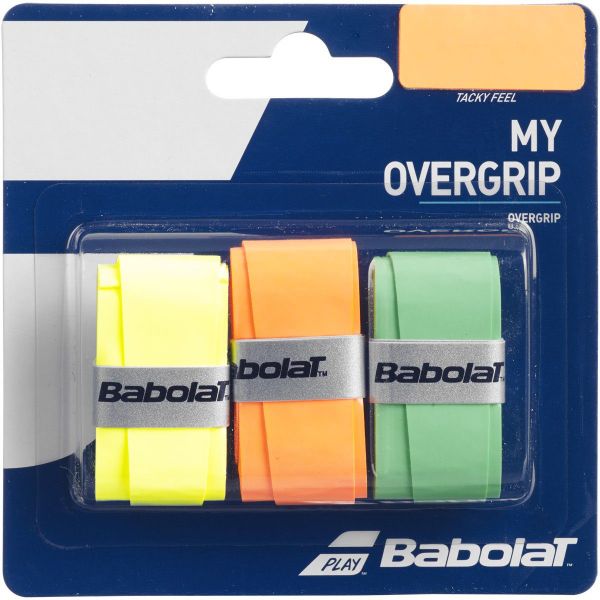 Viršutinės koto apvijos Babolat My Overgrip 3P - orange/green/yellow