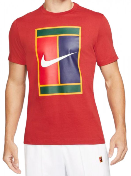  Nike Court Logo Tennis T-Shirt M - cinnabar