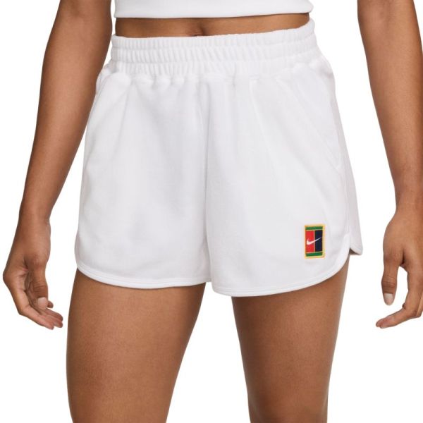 Women's shorts Nike Court Mid-Rise French Terry Tennis Shorts - White