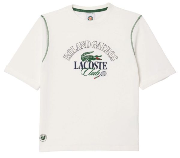 Γυναικεία Μπλουζάκι Lacoste Roland Garros Edition Cotton T-Shirt - Λευκός