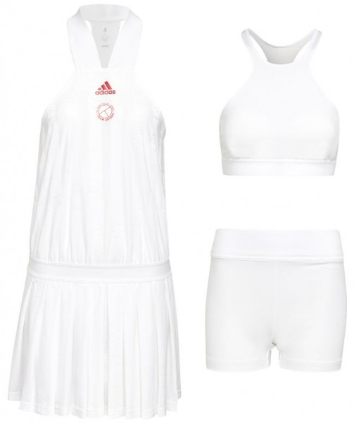Dámské tenisové šaty Adidas All-In-One Dress W - white/scarlet
