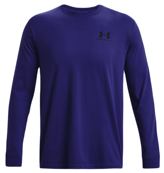Herren Tennis-Langarm-T-Shirt Under Armour Men's Sportstyle Left Chest Long Sleeve - sonar blue/black